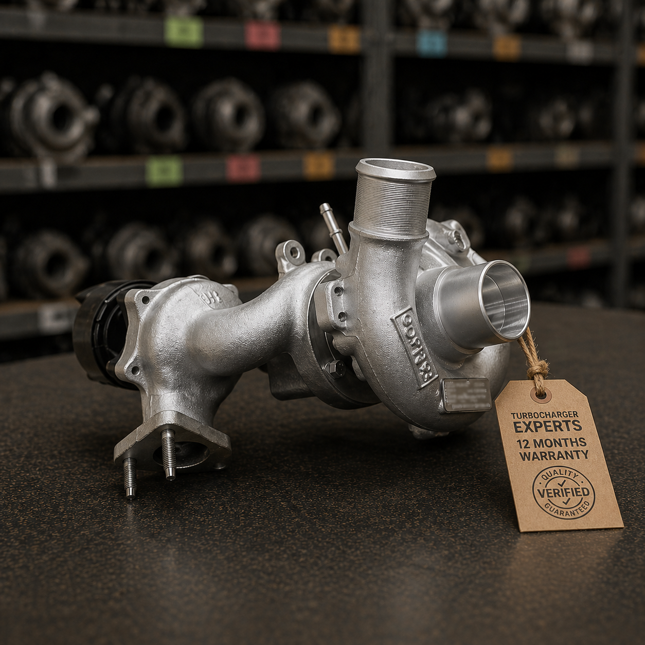 Reconditioned Corra turbocharger ready for dispatch